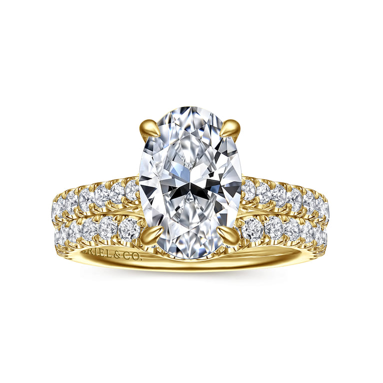 14K Yellow Gold Diamond Matching Wedding Band - 0.5 ct - Shot 4