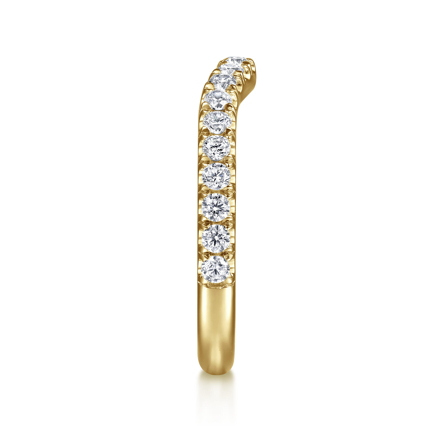 14K Yellow Gold Diamond Matching Wedding Band - 0.5 ct - Shot 5