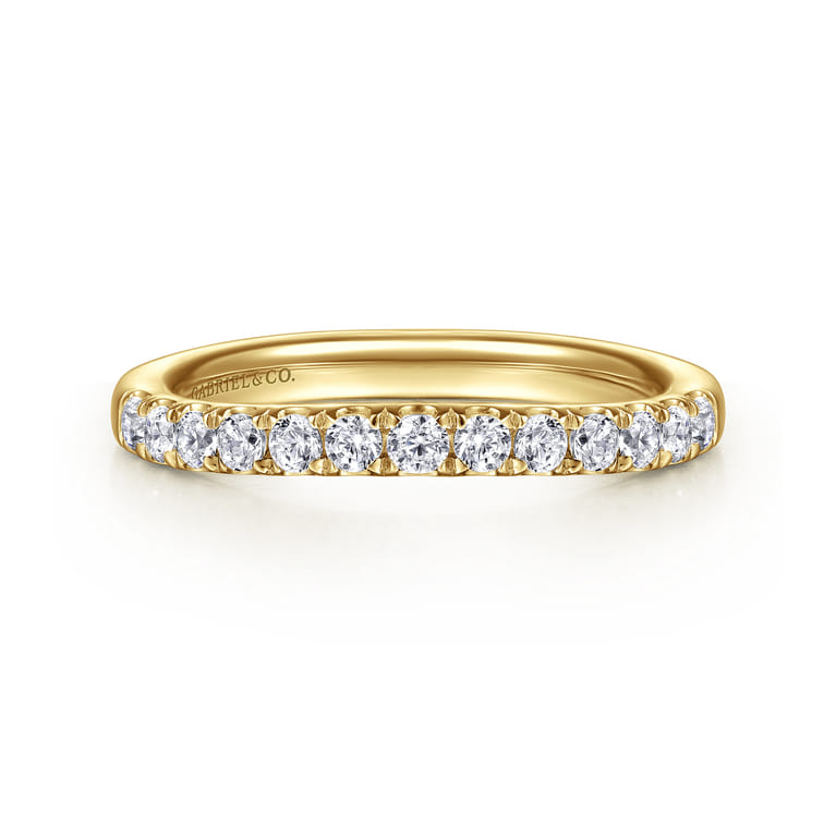 14K Yellow Gold Diamond Matching Wedding Band - 0.4 ct - Shot 1
