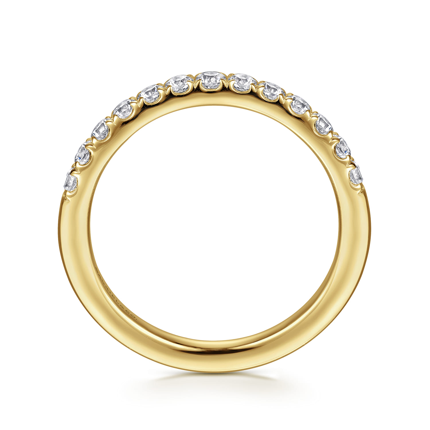 14K Yellow Gold Diamond Matching Wedding Band - 0.4 ct - Shot 2