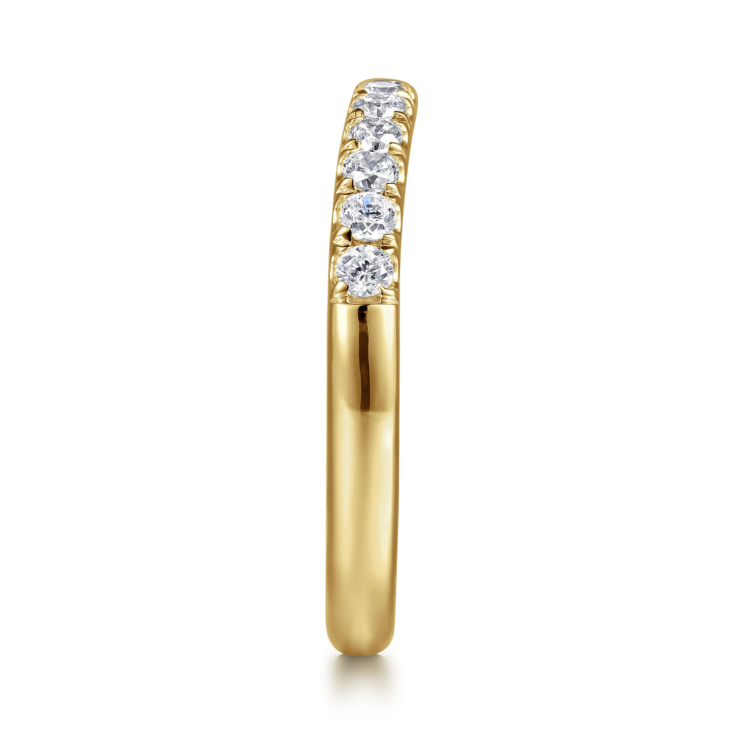 14K Yellow Gold Diamond Matching Wedding Band - 0.4 ct - Shot 4