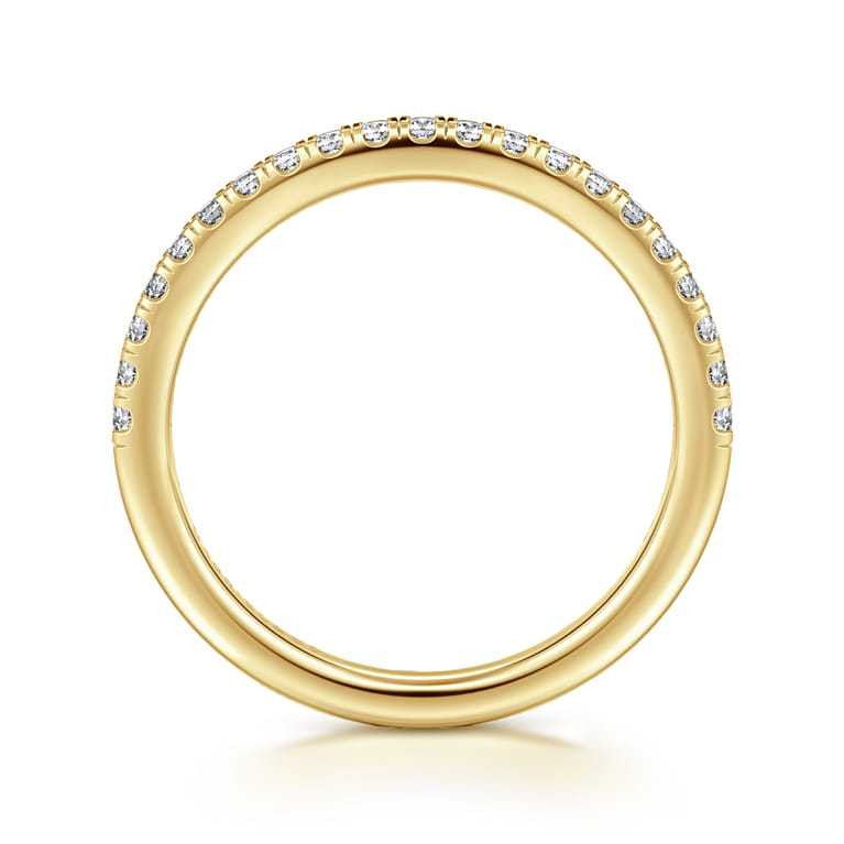 14K Yellow Gold Diamond Matching Wedding Band - 0.25 ct - Shot 2