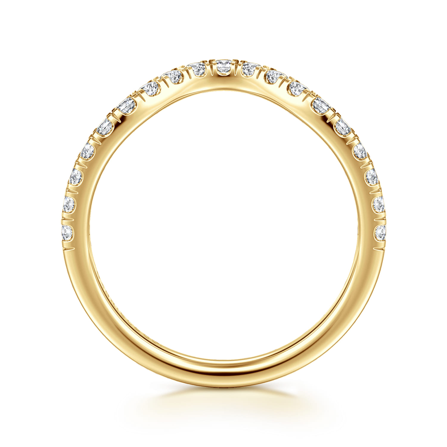 14K Yellow Gold Diamond Matching Wedding Band - 0.3 ct - Shot 2