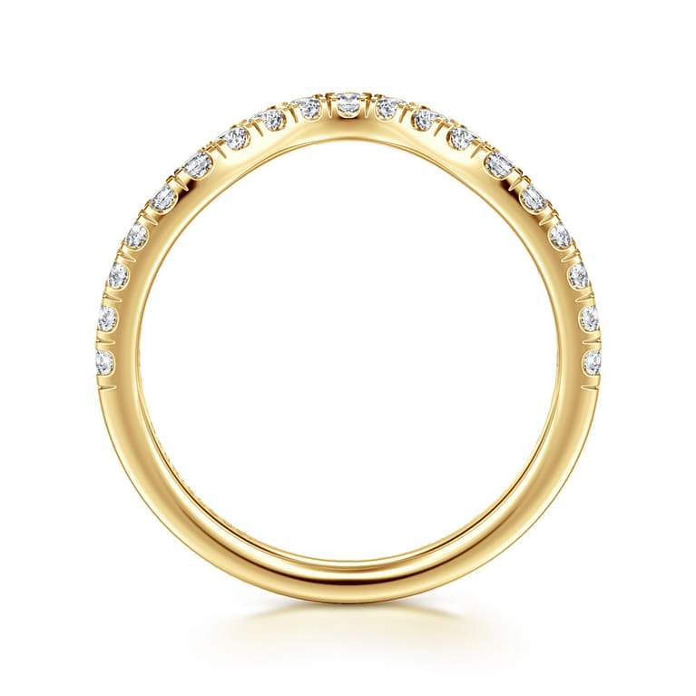 14K Yellow Gold Diamond Matching Wedding Band - 0.3 ct - Shot 2