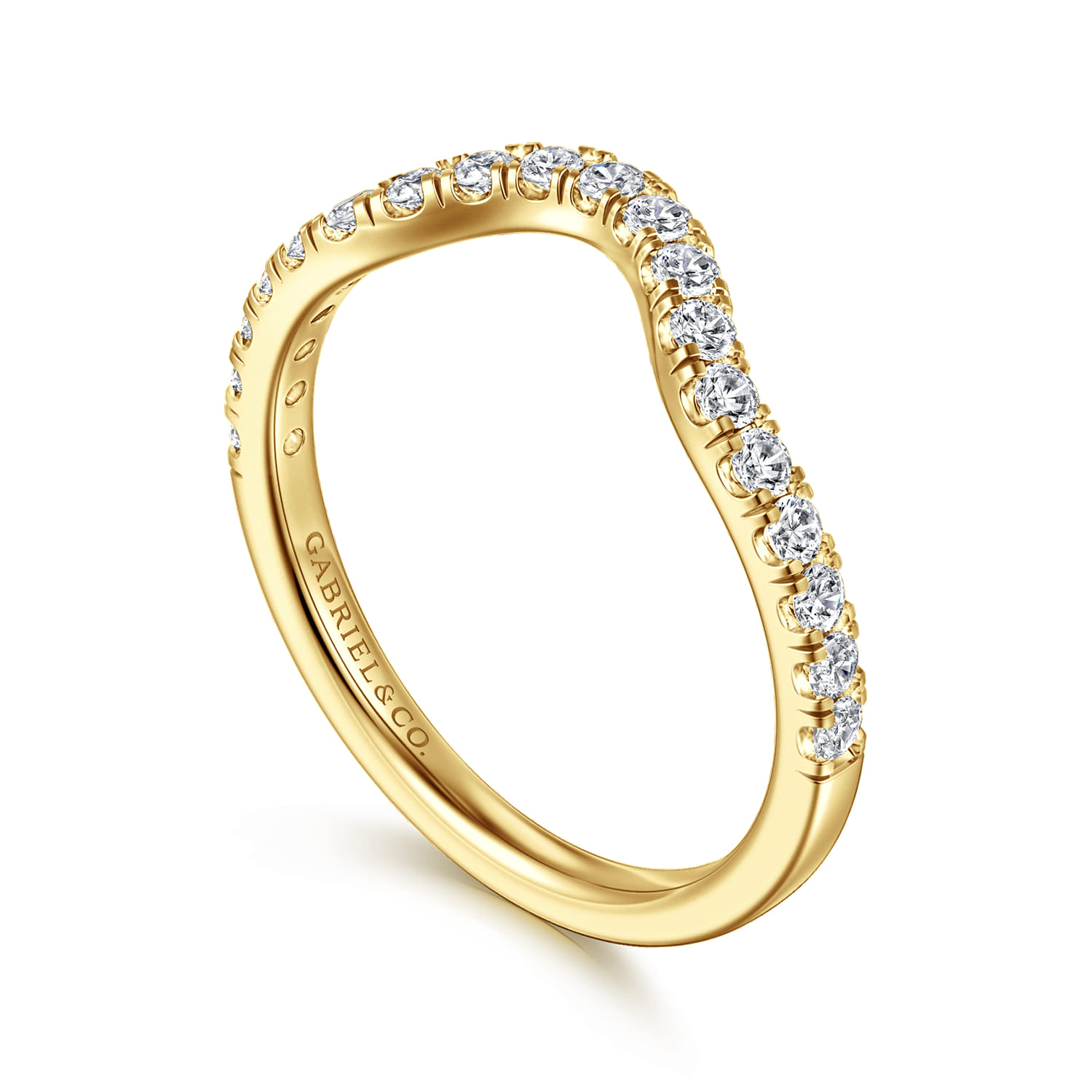 14K Yellow Gold Diamond Matching Wedding Band - 0.3 ct - Shot 3