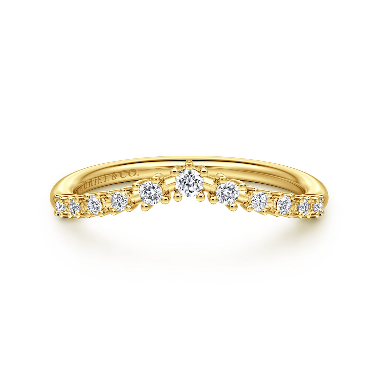 14K Yellow Gold Diamond Matching Wedding Band - 0.17 ct - Shot 1