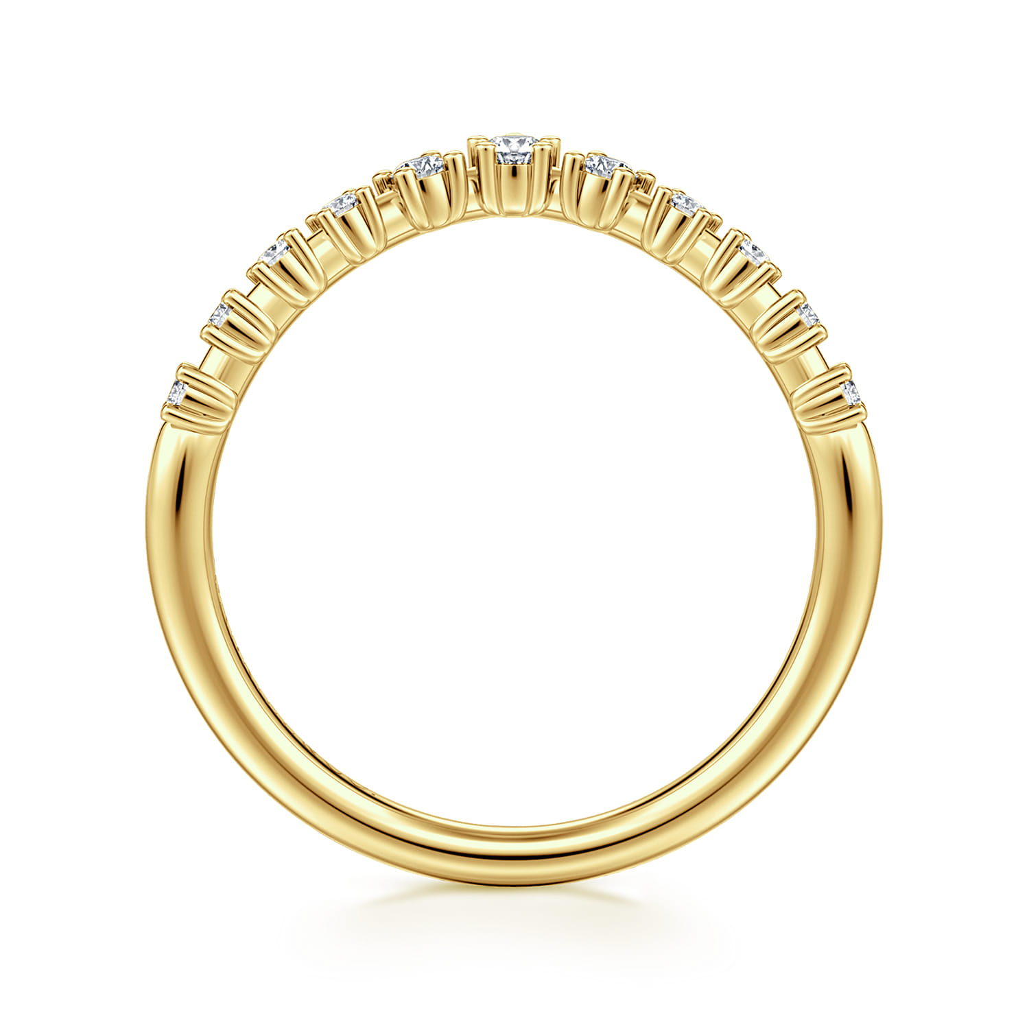 14K Yellow Gold Diamond Matching Wedding Band - 0.17 ct - Shot 2