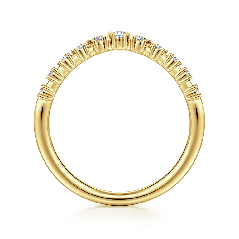 14K Yellow Gold Diamond Matching Wedding Band - 0.17 ct - Shot 2