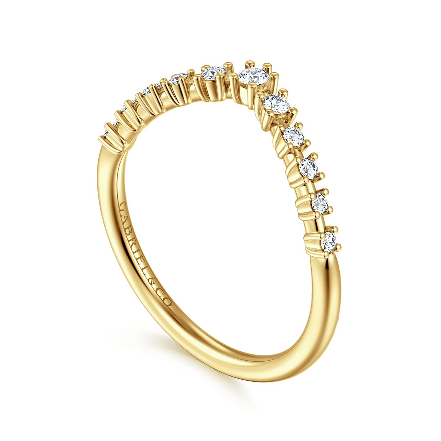 14K Yellow Gold Diamond Matching Wedding Band - 0.17 ct - Shot 3