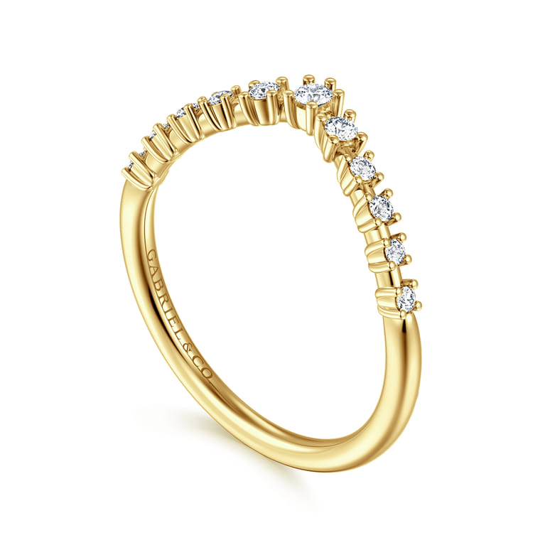 14K Yellow Gold Diamond Matching Wedding Band - 0.17 ct - Shot 3