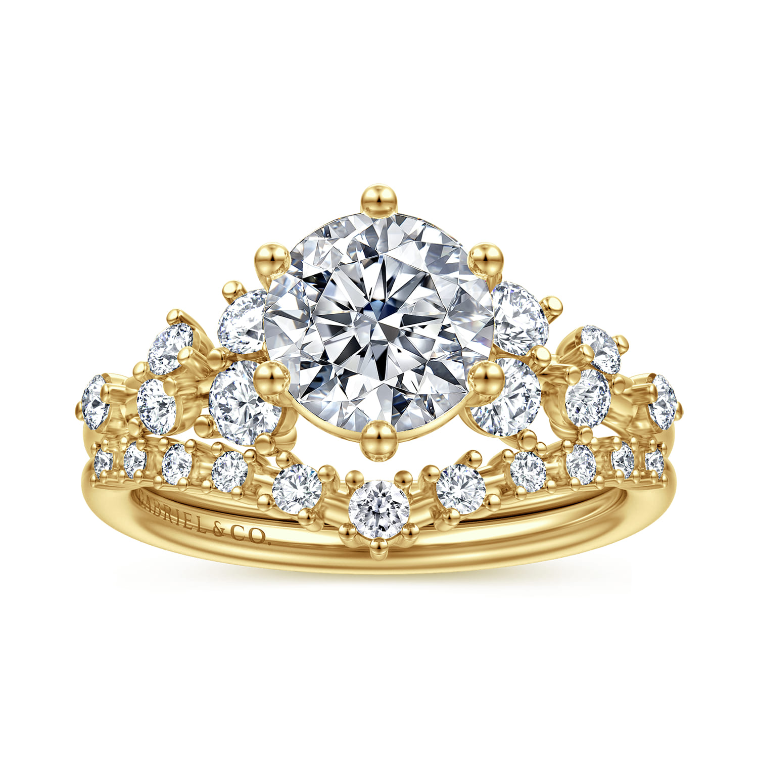 14K Yellow Gold Diamond Matching Wedding Band - 0.17 ct - Shot 4