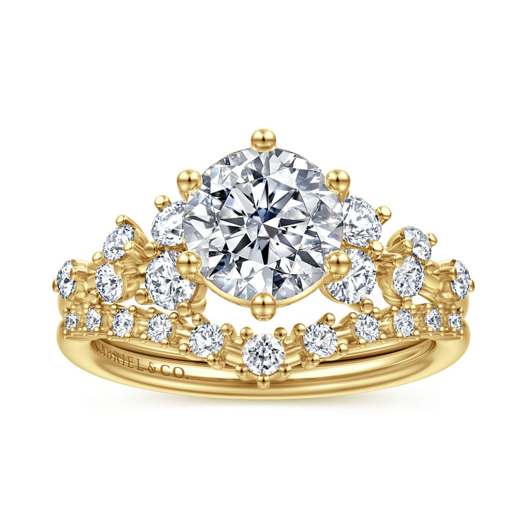 14K Yellow Gold Diamond Matching Wedding Band - 0.17 ct - Shot 4