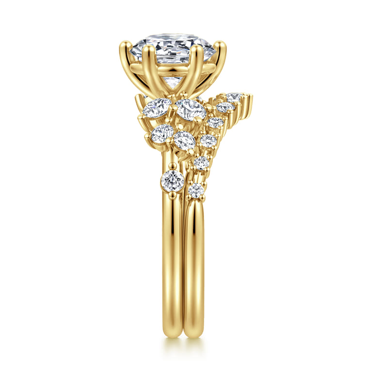 14K Yellow Gold Diamond Matching Wedding Band - 0.17 ct - Shot 5