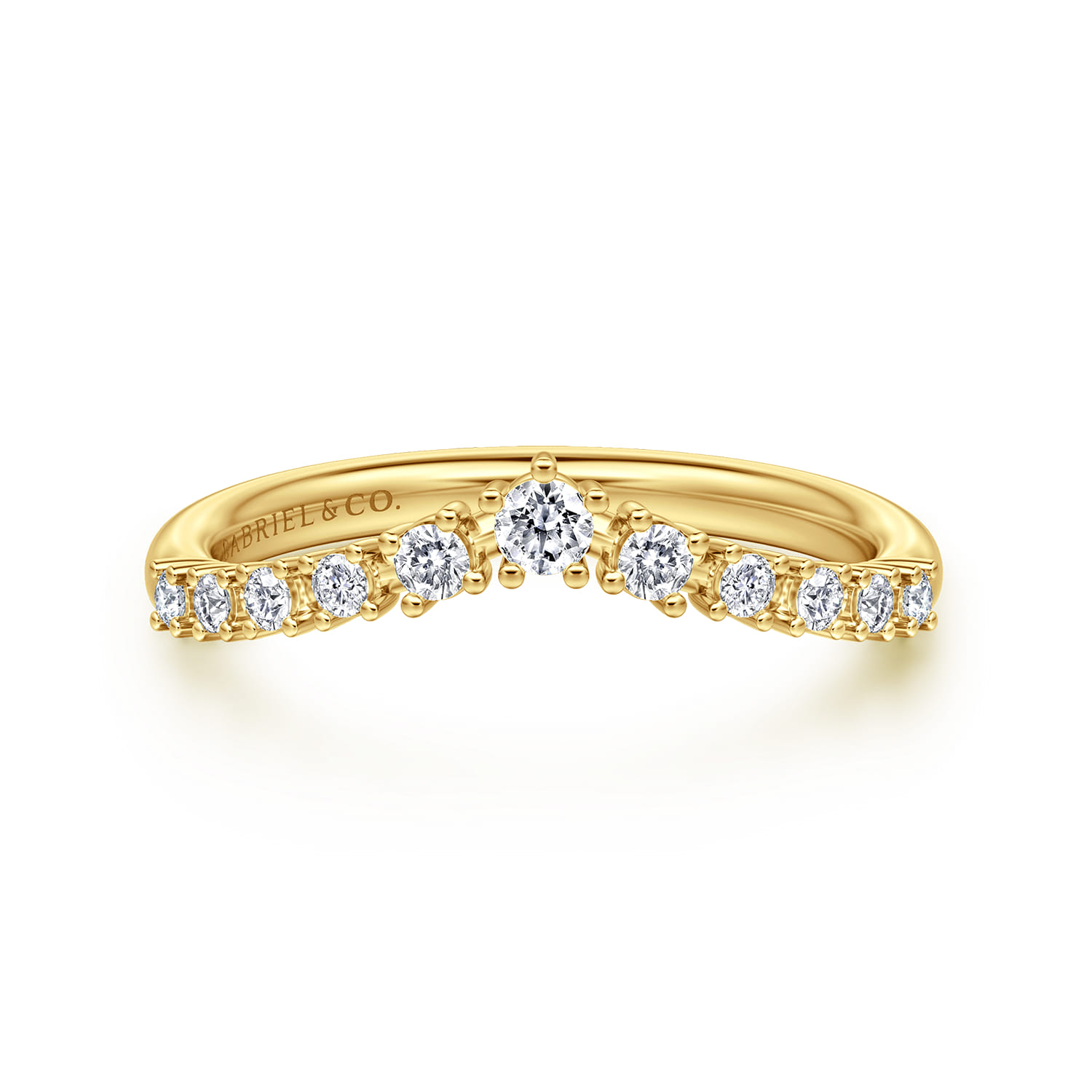 14K Yellow Gold Diamond Matching Wedding Band - 0.25 ct - Shot 1
