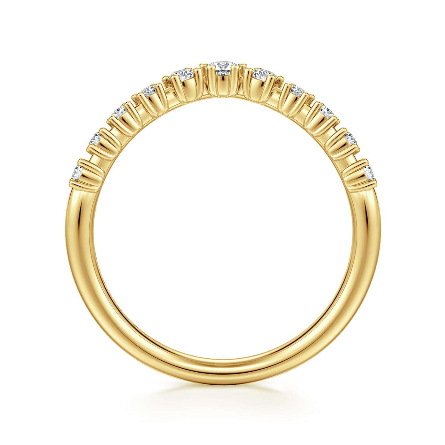 14K Yellow Gold Diamond Matching Wedding Band - 0.25 ct - Shot 2