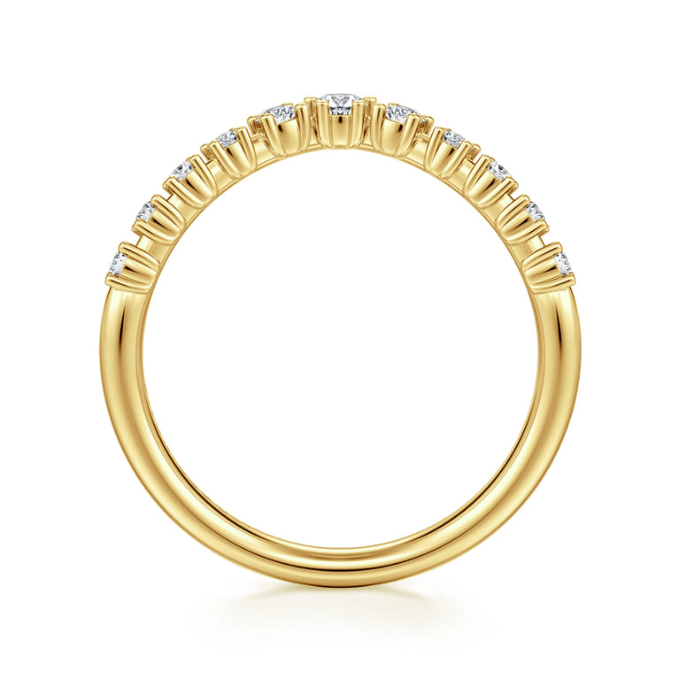 14K Yellow Gold Diamond Matching Wedding Band - 0.25 ct - Shot 2