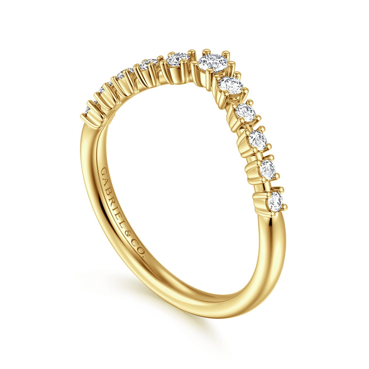 14K Yellow Gold Diamond Matching Wedding Band - 0.25 ct - Shot 3