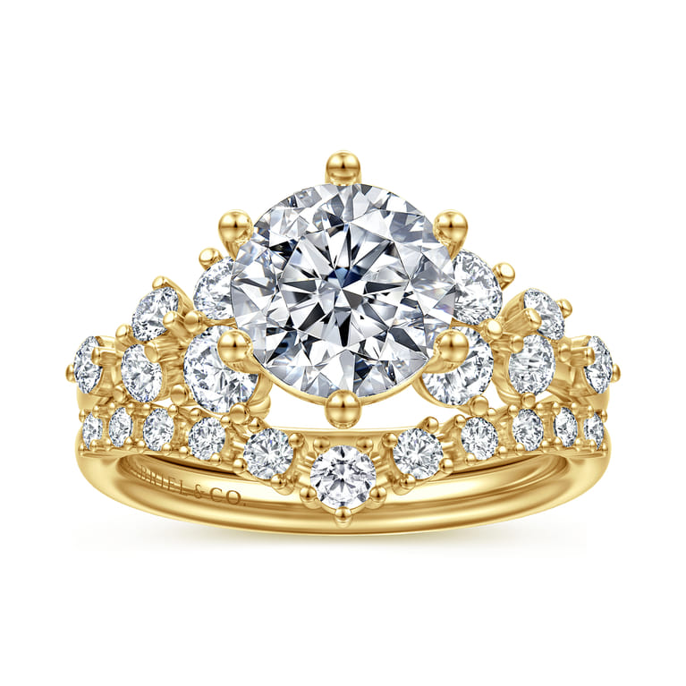 14K Yellow Gold Diamond Matching Wedding Band - 0.25 ct - Shot 4