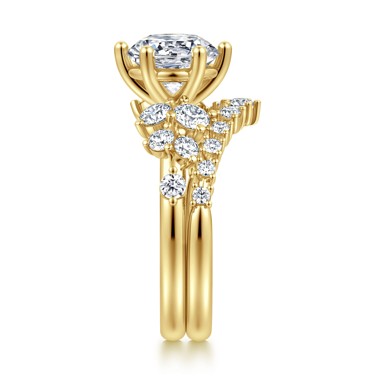 14K Yellow Gold Diamond Matching Wedding Band - 0.25 ct - Shot 5