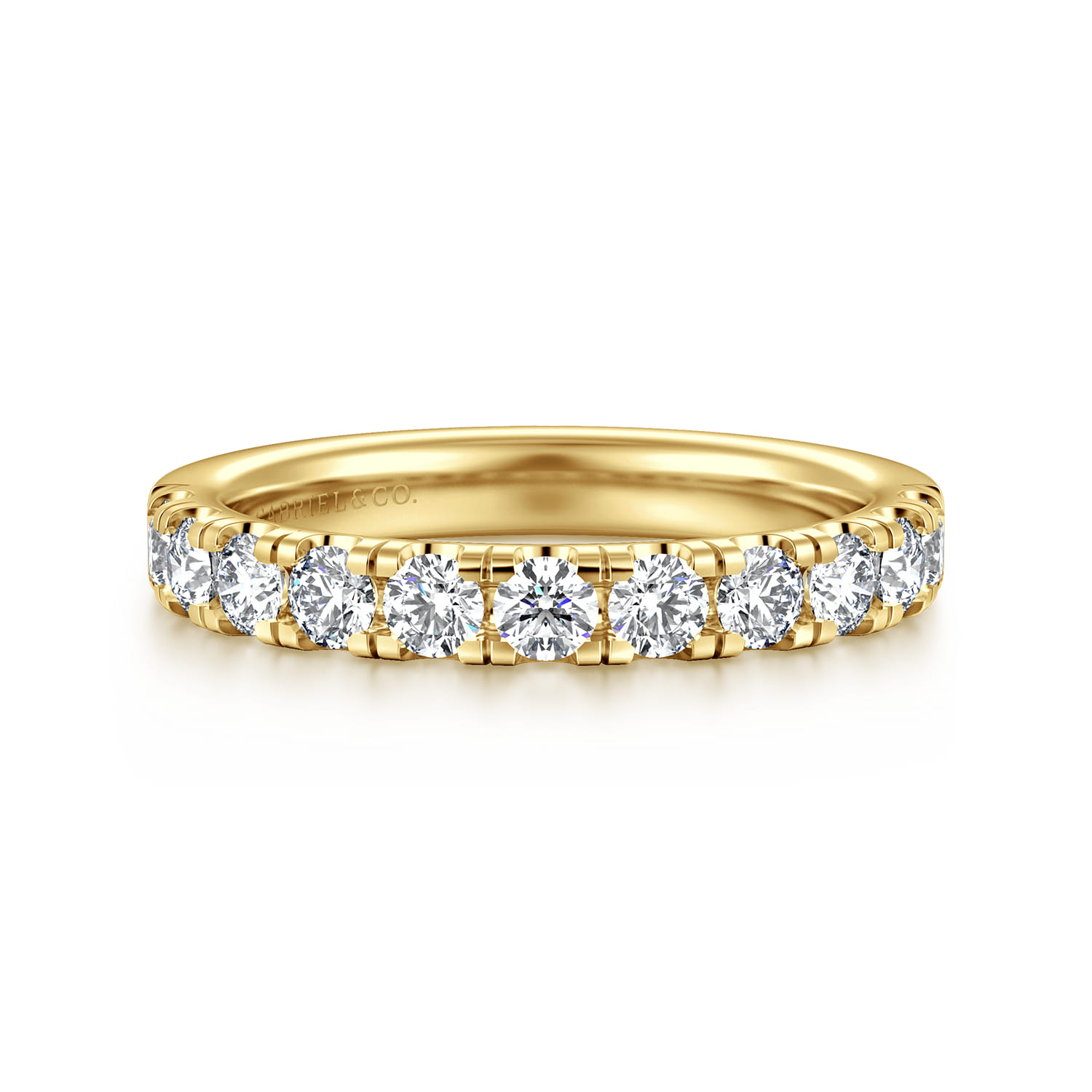 14K Yellow Gold Diamond Matching Wedding Band - 0.8 ct - Shot 1