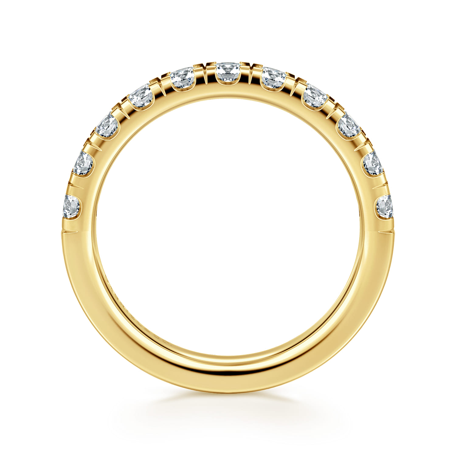 14K Yellow Gold Diamond Matching Wedding Band - 0.8 ct - Shot 2