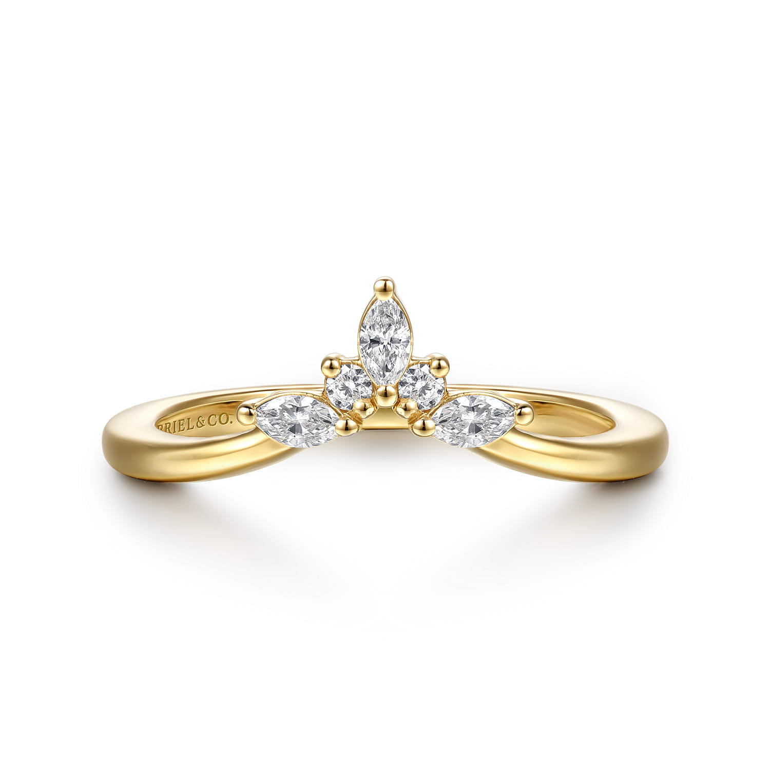 14K Yellow Gold Diamond Matching Wedding Band - 0.19 ct - Shot 1