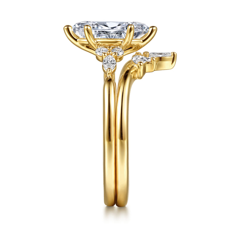 14K Yellow Gold Diamond Matching Wedding Band - 0.19 ct - Shot 5