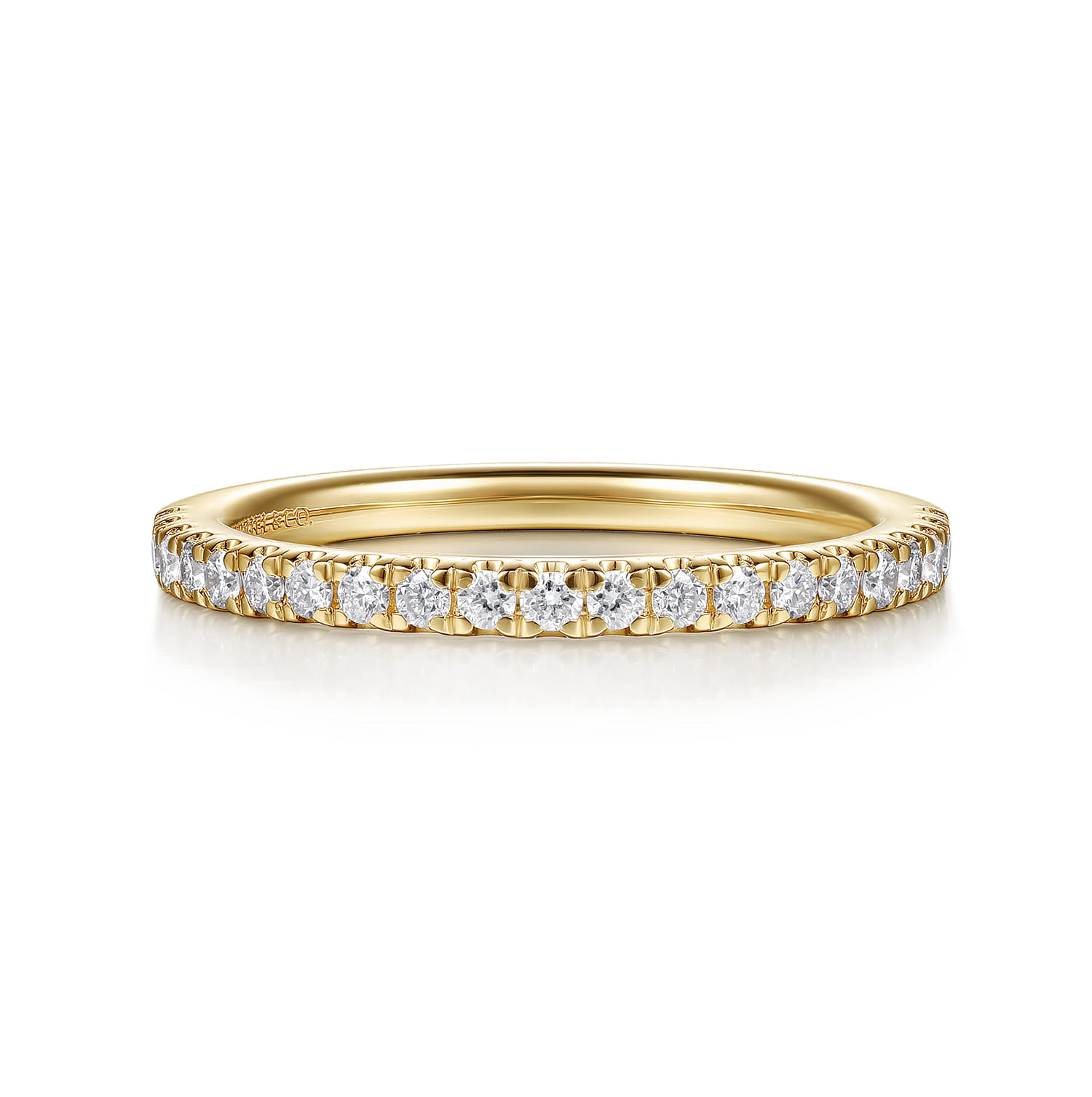 14K Yellow Gold Diamond Matching Wedding Band - 0.3 ct - Shot 1