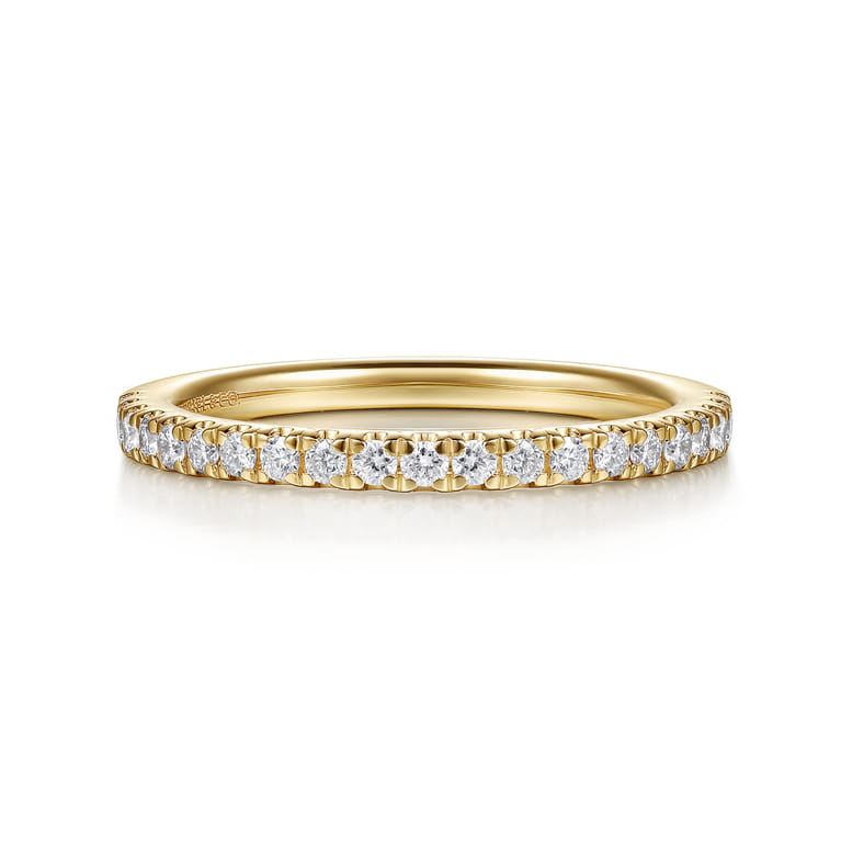 14K Yellow Gold Diamond Matching Wedding Band - 0.3 ct - Shot 1