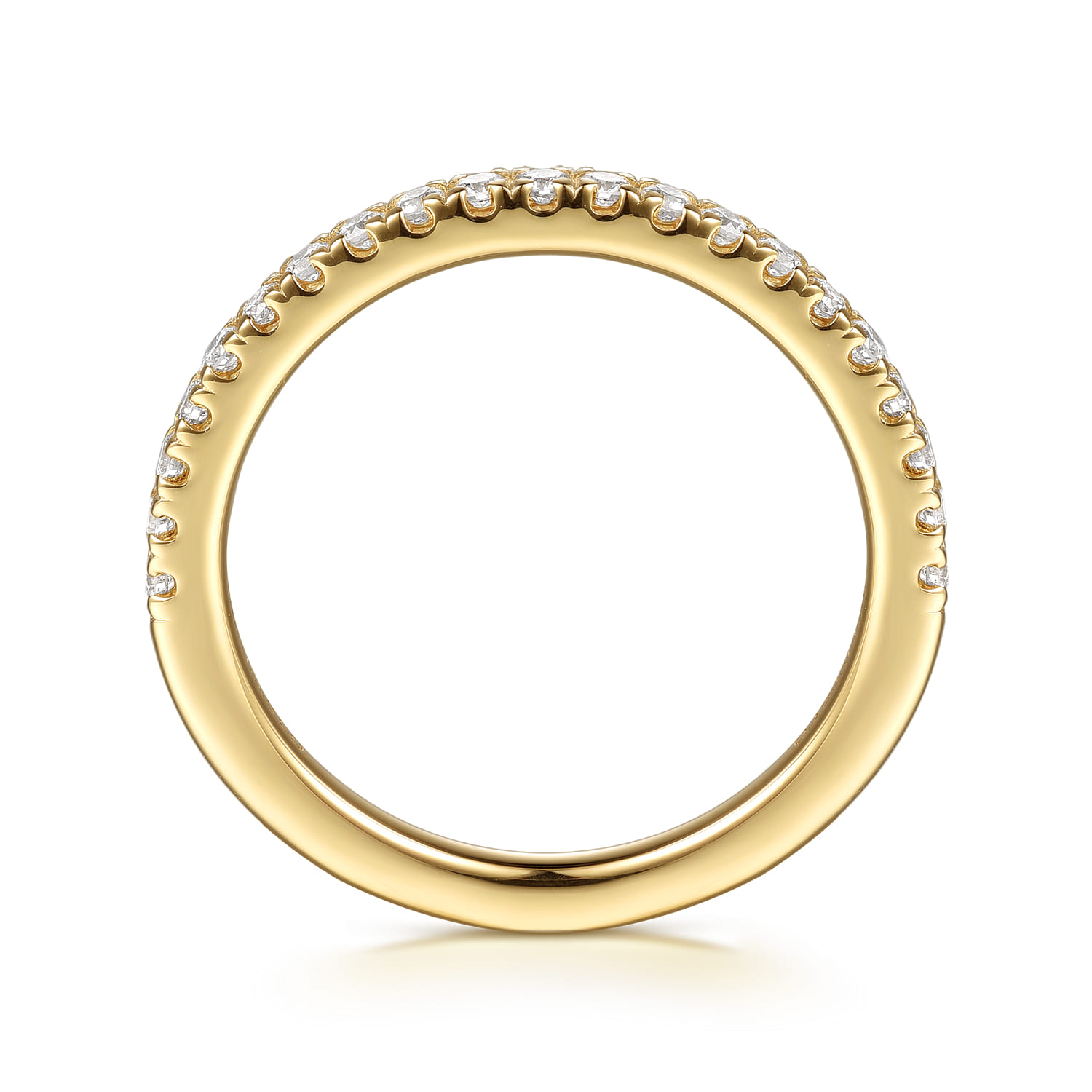 14K Yellow Gold Diamond Matching Wedding Band - 0.3 ct - Shot 2