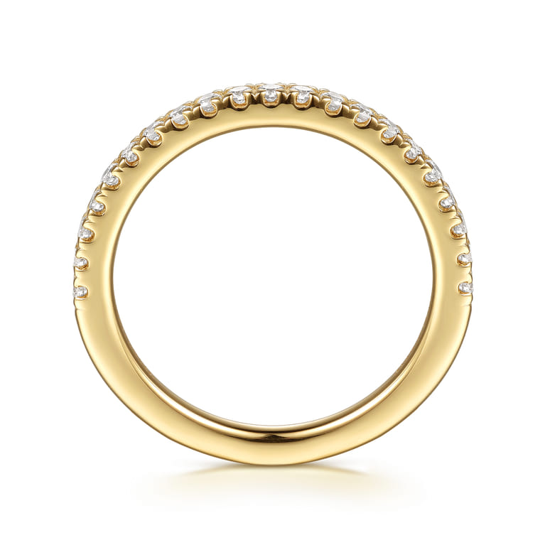 14K Yellow Gold Diamond Matching Wedding Band - 0.3 ct - Shot 2