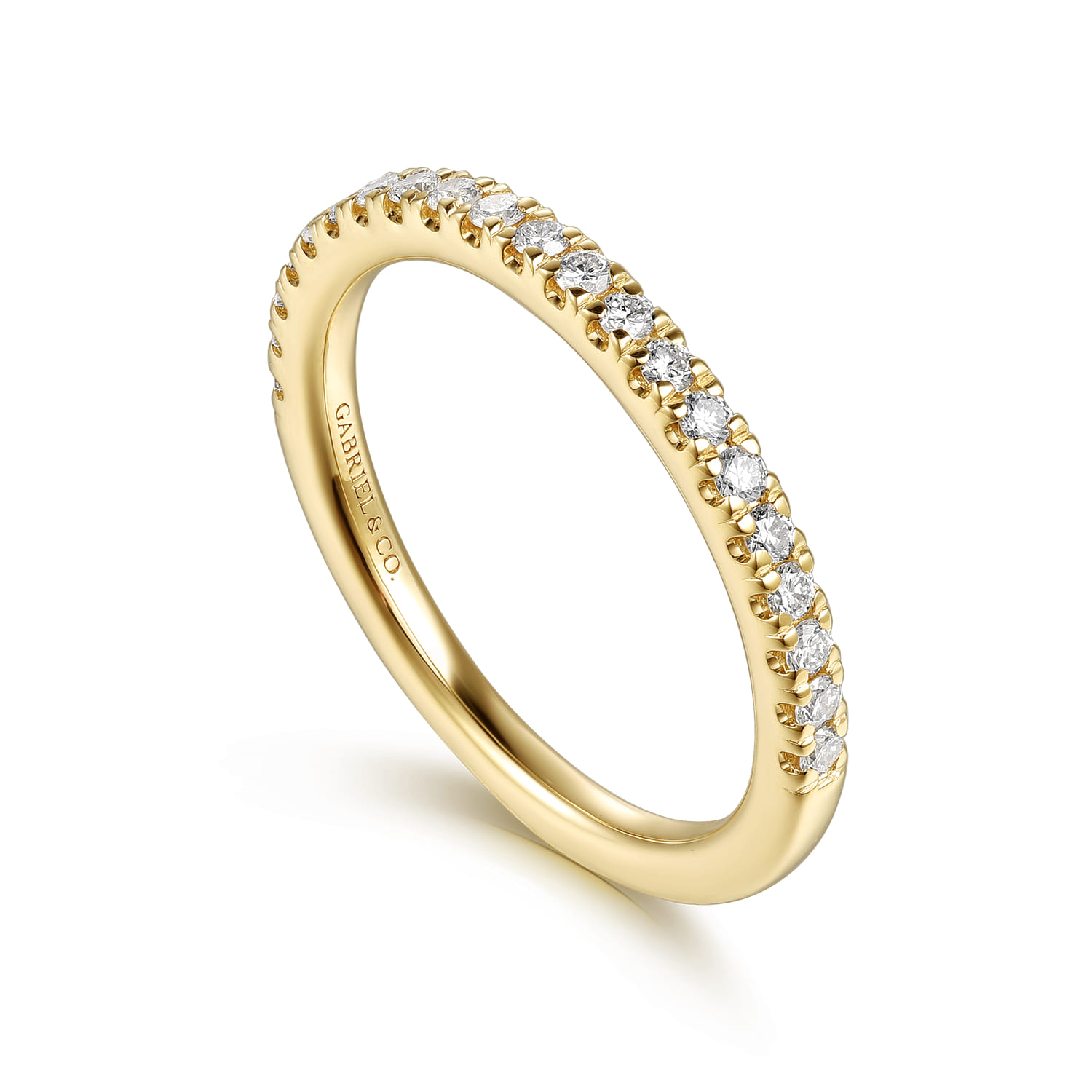 14K Yellow Gold Diamond Matching Wedding Band - 0.3 ct - Shot 3