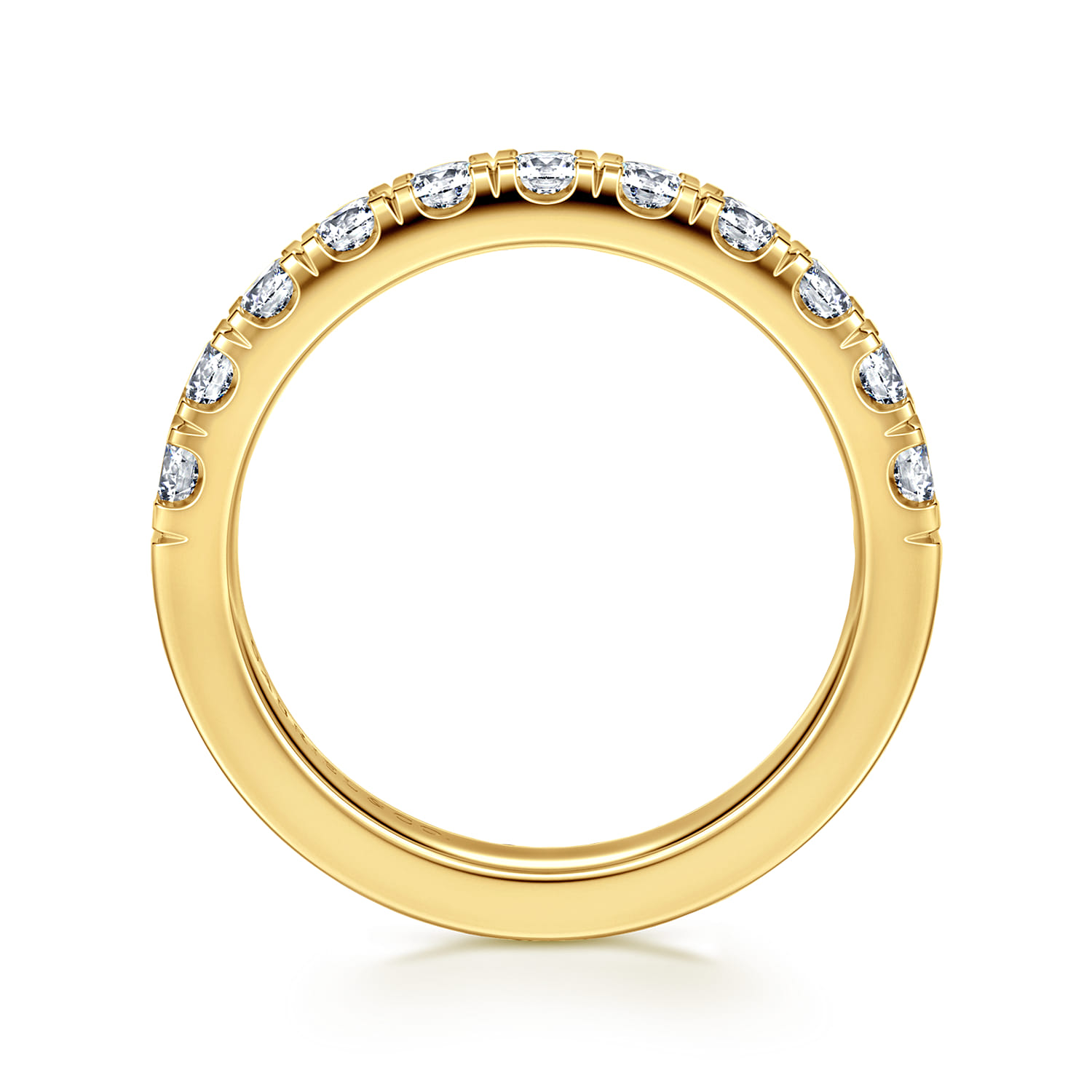 14K Yellow Gold Diamond Matching Wedding Band - 0.8 ct - Shot 2