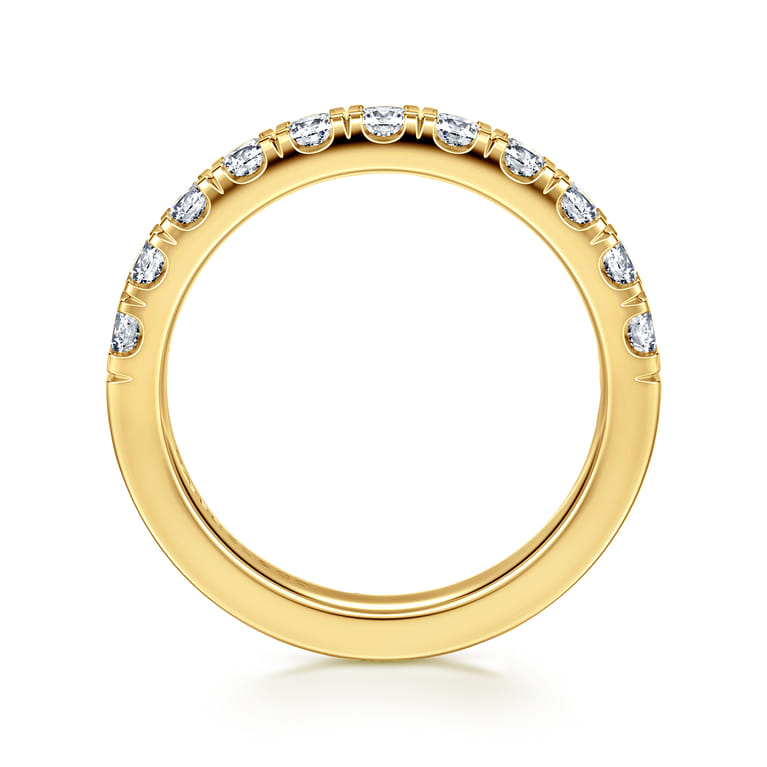 14K Yellow Gold Diamond Matching Wedding Band - 0.8 ct - Shot 2