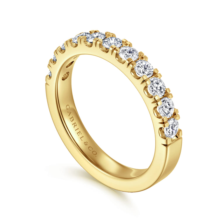 14K Yellow Gold Diamond Matching Wedding Band - 0.8 ct - Shot 3