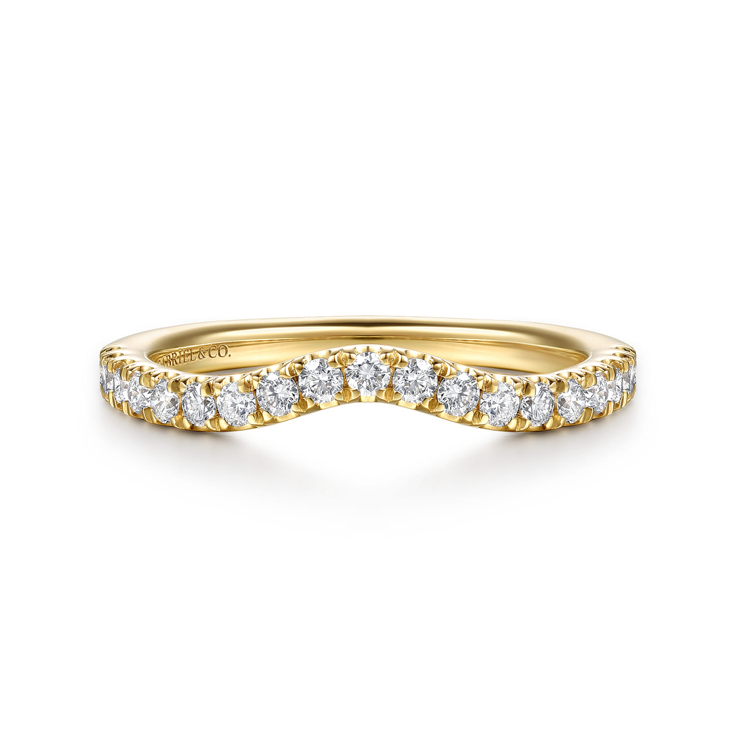 14K Yellow Gold Diamond Matching Wedding Band - 0.3 ct - Shot 1