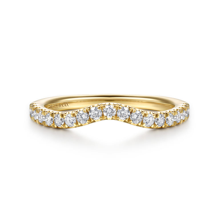 14K Yellow Gold Diamond Matching Wedding Band - 0.3 ct - Shot 1