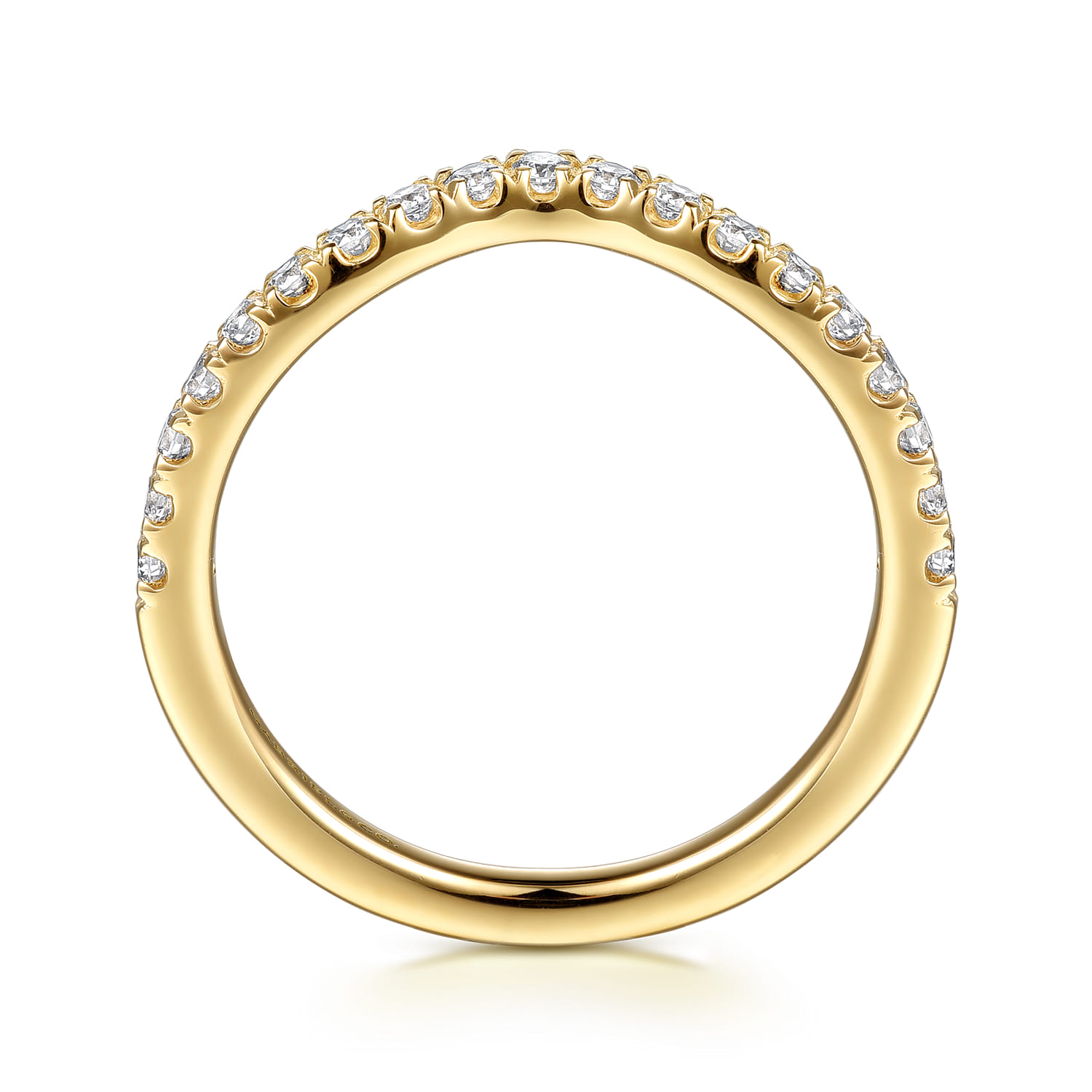 14K Yellow Gold Diamond Matching Wedding Band - 0.3 ct - Shot 2