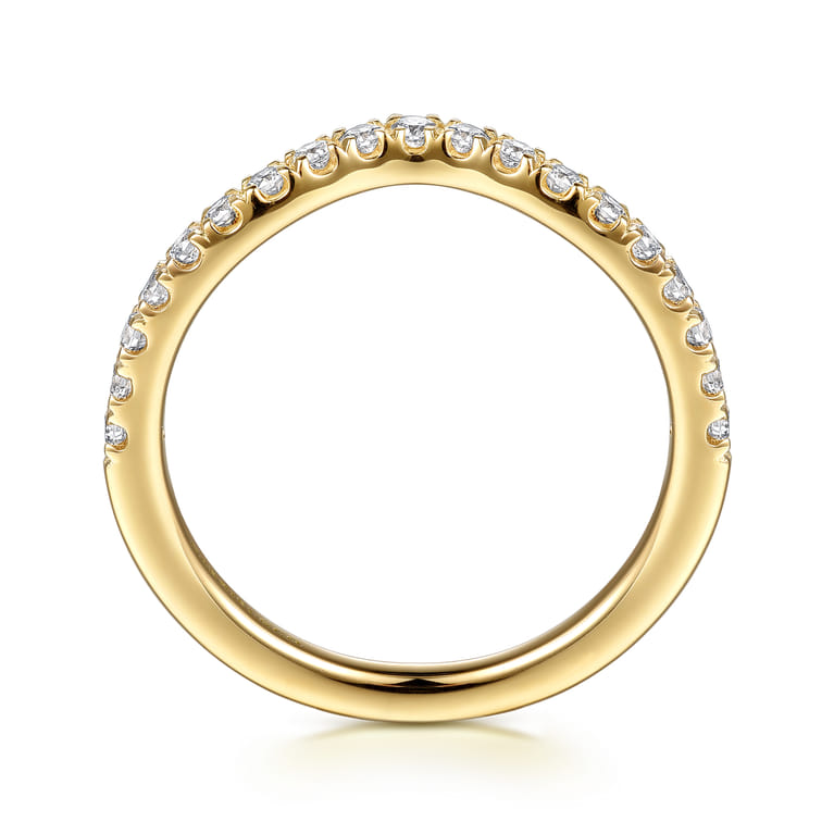 14K Yellow Gold Diamond Matching Wedding Band - 0.3 ct - Shot 2