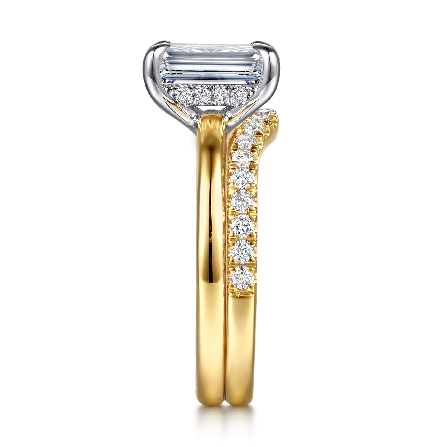 14K Yellow Gold Diamond Matching Wedding Band - 0.3 ct - Shot 5