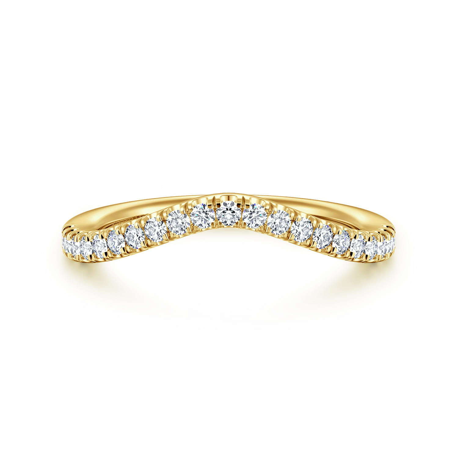 14K Yellow Gold Diamond Matching Wedding Band - 0.25 ct - Shot 1