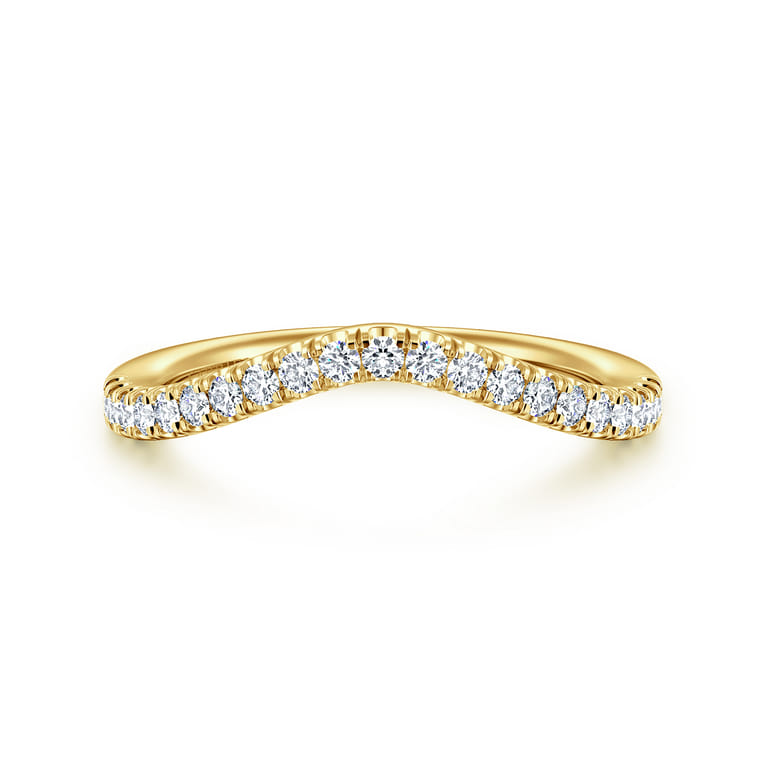 14K Yellow Gold Diamond Matching Wedding Band - 0.25 ct - Shot 1