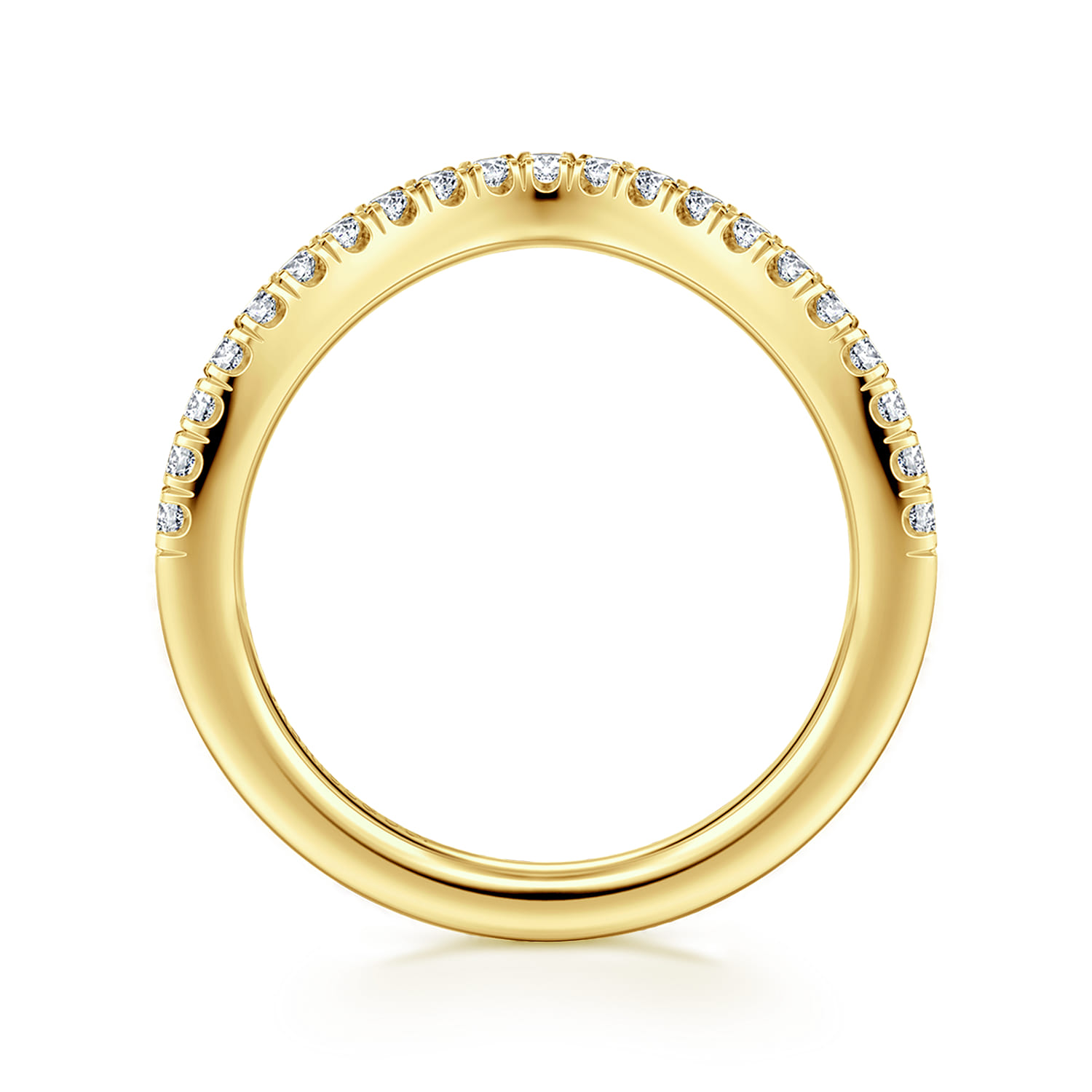 14K Yellow Gold Diamond Matching Wedding Band - 0.25 ct - Shot 2