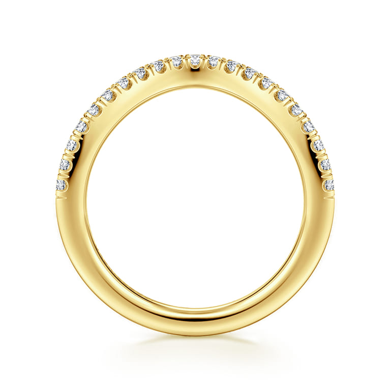 14K Yellow Gold Diamond Matching Wedding Band - 0.25 ct - Shot 2