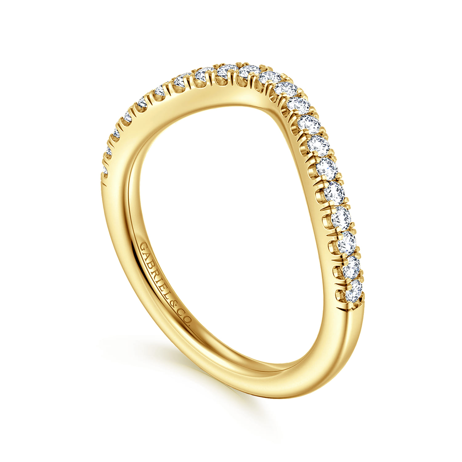 14K Yellow Gold Diamond Matching Wedding Band - 0.25 ct - Shot 3