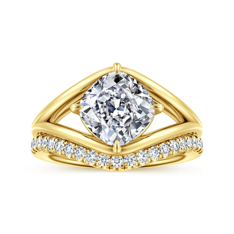 14K Yellow Gold Diamond Matching Wedding Band - 0.25 ct - Shot 4