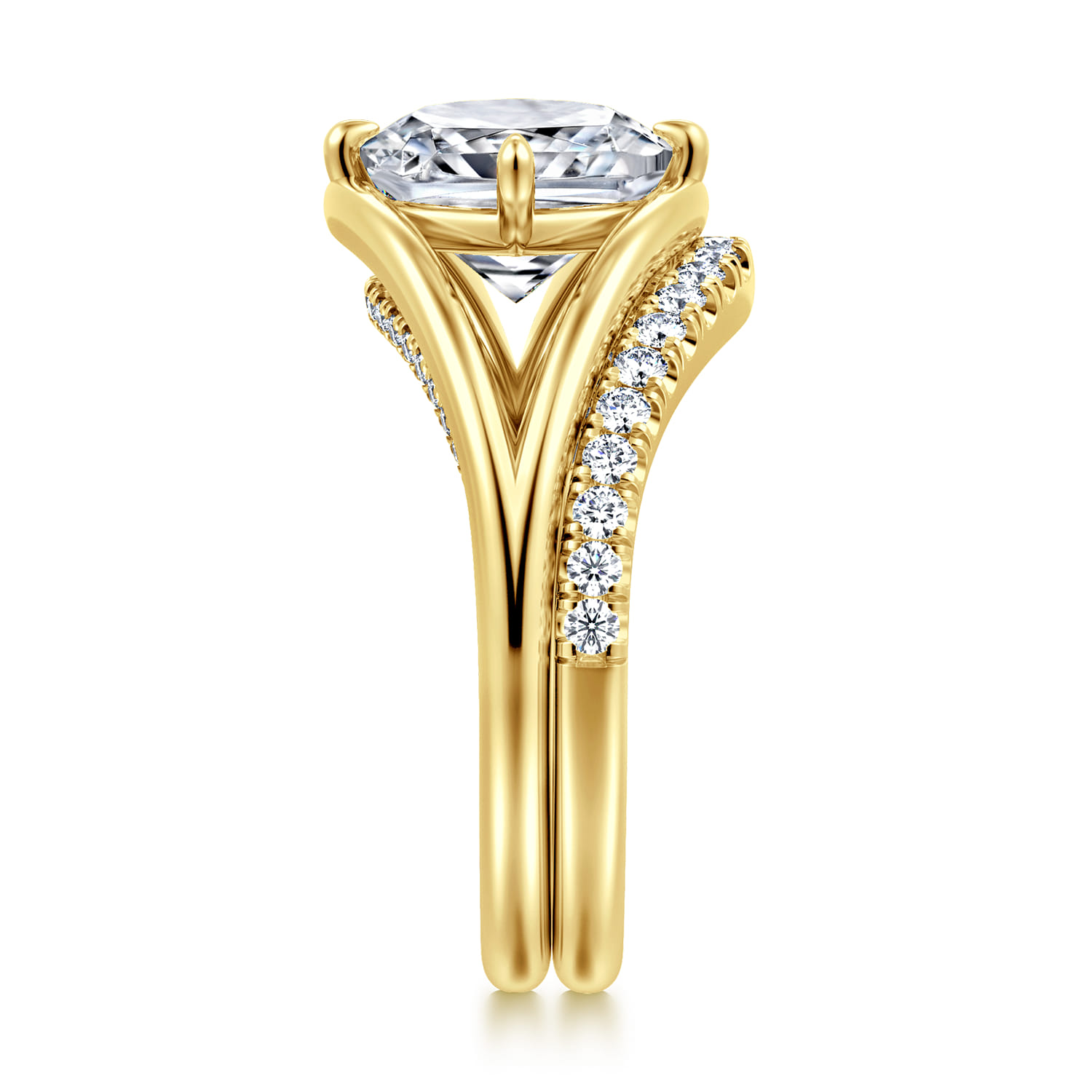 14K Yellow Gold Diamond Matching Wedding Band - 0.25 ct - Shot 5