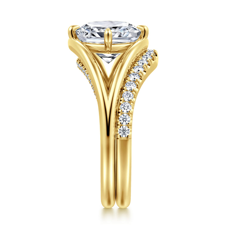 14K Yellow Gold Diamond Matching Wedding Band - 0.25 ct - Shot 5