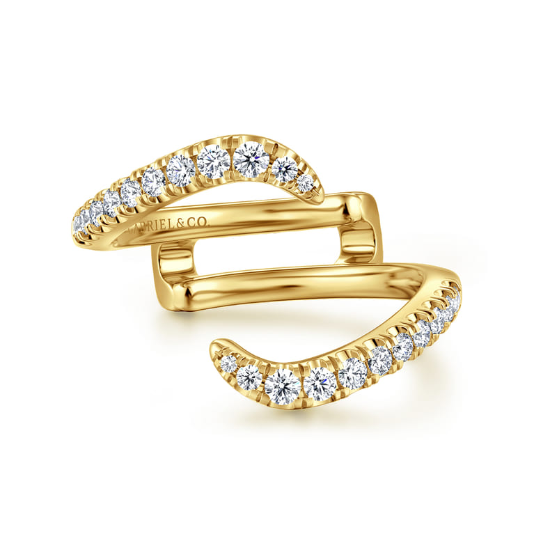 14K Yellow Gold Diamond Matching Wedding Band - 0.3 ct - Shot 1