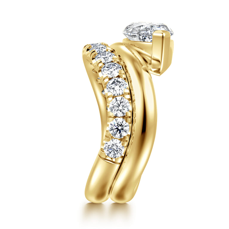 14K Yellow Gold Diamond Matching Wedding Band - 1 ct - Shot 4